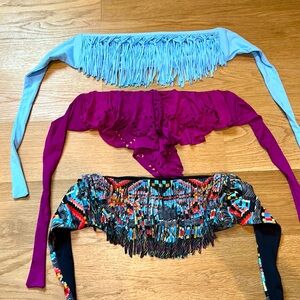 LSpace Fringe Strapless Bikini Tops Size Small